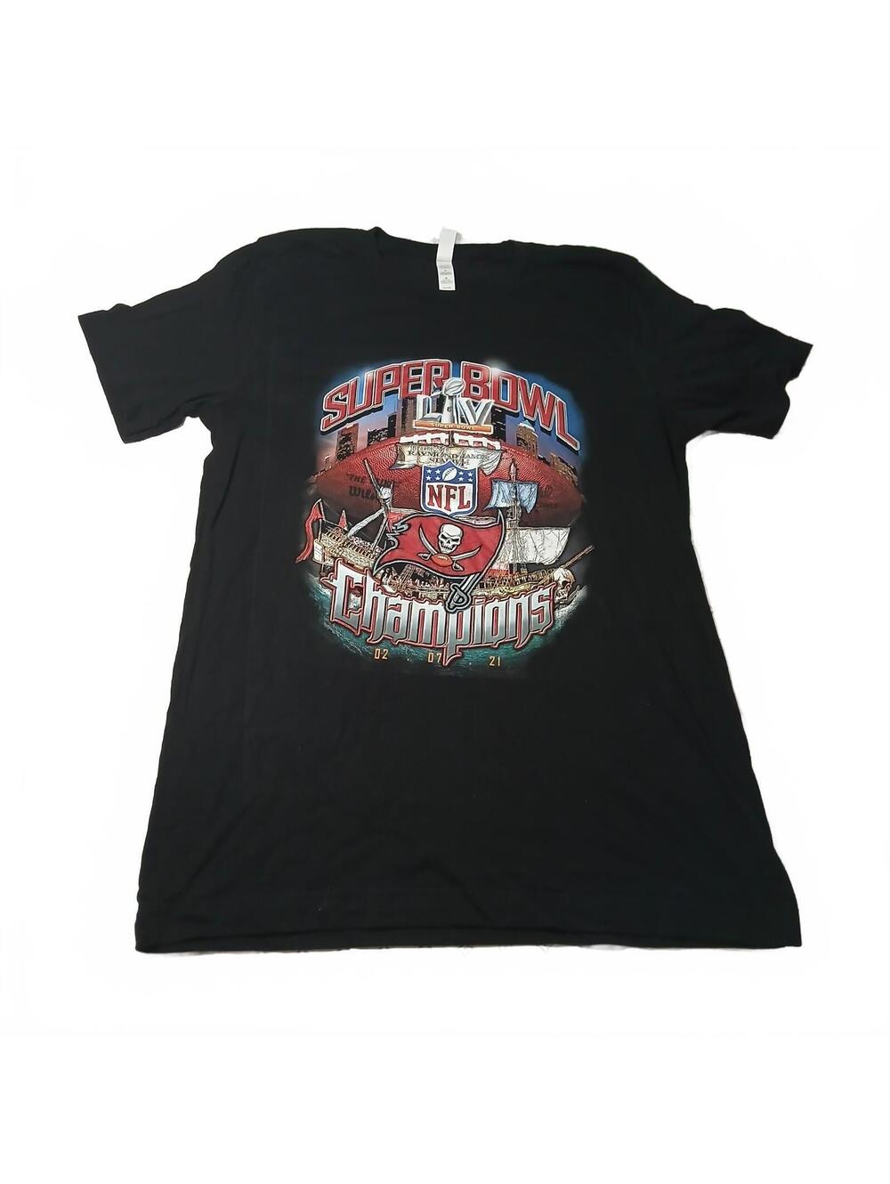 Bella Canvas Black Super Bowl LV Champions Buccaneers NFL Graphic Tee